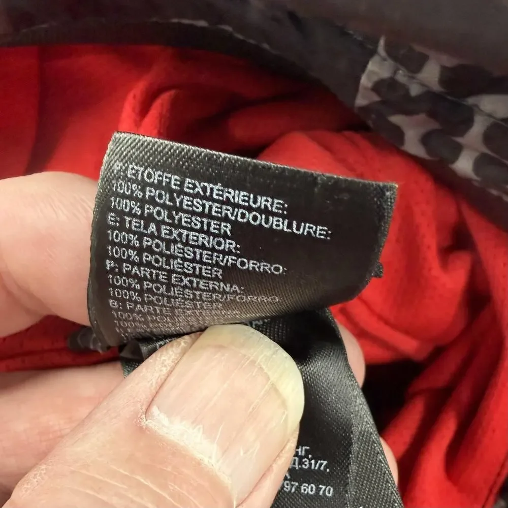The North Face Jacket Mens Medium Gray Hooded‎ Full Zip Lined Geometric Pattern